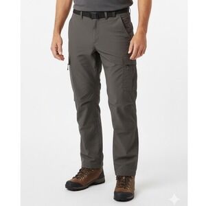 Eddie Bauer Convertible Cargo Hiking Pants Zip Off Legs Gray Nylon XL x 32